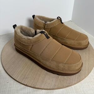 Skechers Luxe Foam Men’s House Shoes Slippers Tan Size 12 New With Tags/Box